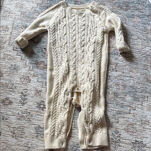 Cozy Cream Cable Knit Kids One Piece